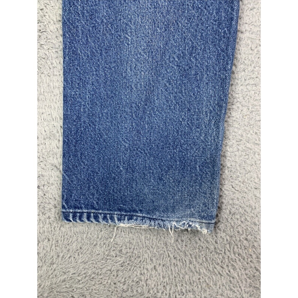 LL Bean jeans men’s Size 35x34 Blue Denim Straight Double‎ L Distressed - Picture 4 of 9
